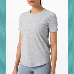 Lululemon Silver Camo Silverescent Stretch Long Distance Short Sleeve